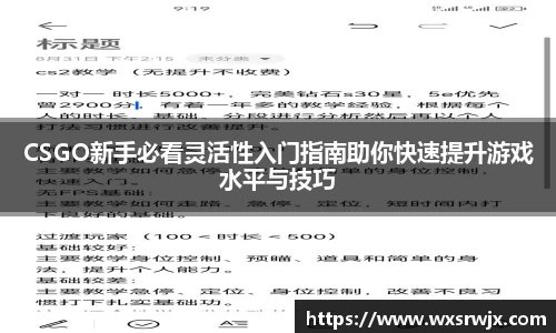 CSGO新手必看灵活性入门指南助你快速提升游戏水平与技巧